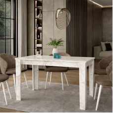 Τραπέζι Darlen Megapap χρώμα λευκό εφέ μαρμάρου 125x72x74εκ. Τραπέζι Darlen Megapap χρώμα λευκό εφέ μαρμάρου 125x72x74εκ.