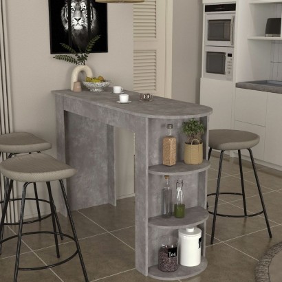 Τραπέζι μπαρ Vigne Megapap χρώμα γκρι σκυροδέματος 150x51,6x101,8εκ. Τραπέζι μπαρ Vigne Megapap χρώμα γκρι σκυροδέματος 150x51,6x101,8εκ.