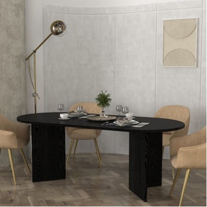 Τραπέζι Cortado Megapap χρώμα sencron black 200x90x74εκ.