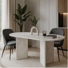 Τραπέζι Cortado Megapap χρώμα λευκό εφέ μαρμάρου 138x80x75εκ. Τραπέζι Cortado Megapap χρώμα λευκό εφέ μαρμάρου 138x80x75εκ.
