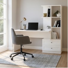 Γραφείο εργασίας Mantra Megapap χρώμα λευκό 155x60x152εκ.