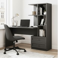 Γραφείο εργασίας Mantra Megapap χρώμα ανθρακί 155x60x152εκ.