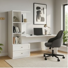 Γραφείο εργασίας Mantra Megapap χρώμα λευκό 155x60x152εκ. Γραφείο εργασίας Mantra Megapap χρώμα λευκό 155x60x152εκ.