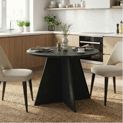 Τραπέζι Tailor Megapap χρώμα sencron black Ø100x75,7εκ.