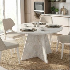 Τραπέζι Tailor Megapap χρώμα λευκό εφέ μαρμάρου Ø120x75,7εκ. Τραπέζι Tailor Megapap χρώμα λευκό εφέ μαρμάρου Ø120x75,7εκ.