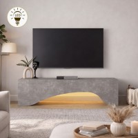 Έπιπλο τηλεόρασης Mara Megapap με LED χρώμα γκρι σκυροδέματος 150x31,4x40εκ. Έπιπλο τηλεόρασης Mara Megapap με LED χρώμα γκρι σκυροδέματος 150x31,4x40εκ.