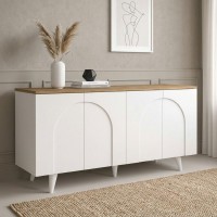 Μπουφές Bono Megapap χρώμα λευκό - sepet oak 150x45x74,6εκ.