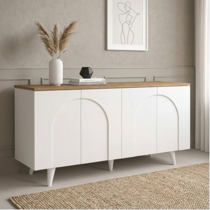 Μπουφές Bono Megapap χρώμα λευκό - sepet oak 150x45x74,6εκ. Μπουφές Bono Megapap χρώμα λευκό - sepet oak 150x45x74,6εκ.
