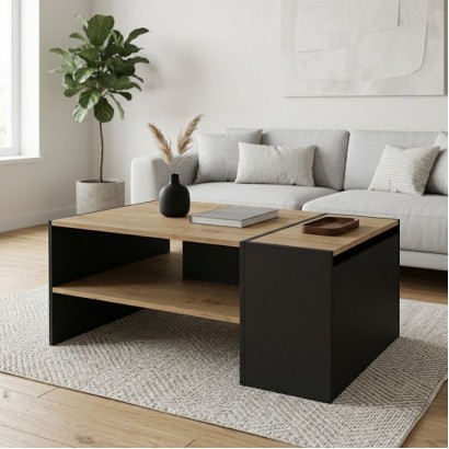 Τραπεζάκι σαλονιού Izia Megapap χρώμα sapphire oak - ανθρακί 110x60x45εκ. Τραπεζάκι σαλονιού Izia Megapap χρώμα sapphire oak - ανθρακί 110x60x45εκ.