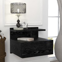 Κομοδίνο επιτοίχιο Mislina Megapap χρώμα sencron black 40x33,2x32εκ.