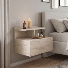 Κομοδίνο επιτοίχιο Mislina Megapap χρώμα travertine 40x33,2x32εκ. Κομοδίνο επιτοίχιο Mislina Megapap χρώμα travertine 40x33,2x32εκ.