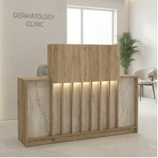 Γραφείο υποδοχής - reception Davis Megapap με LED χρώμα sepet oak - travertine 150x41,8x115εκ. Γραφείο υποδοχής - reception Davis Megapap με LED χρώμα sepet oak - travertine 150x41,8x115εκ.