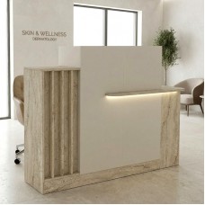 Γραφείο υποδοχής - reception Dayana Megapap με LED χρώμα travertine - sandstone 150x85,2x120εκ. Γραφείο υποδοχής - reception Dayana Megapap με LED χρώμα travertine - sandstone 150x85,2x120εκ.