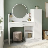 Τουαλέτα με καθρέπτη Andera Megapap χρώμα λευκό 123,9x35x144,4εκ.