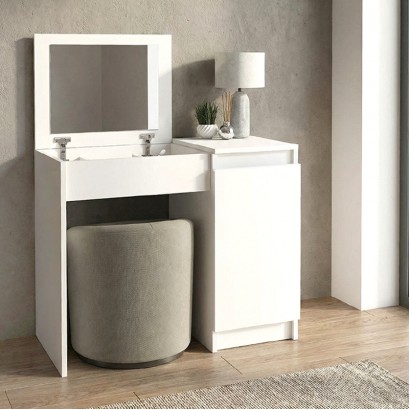 Τουαλέτα με καθρέπτη Huma Megapap χρώμα λευκό 90x45x118,2εκ.