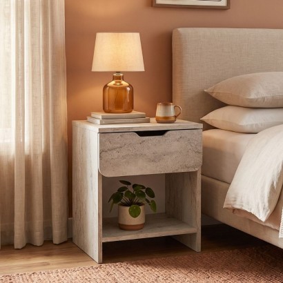 Κομοδίνο Mida Megapap χρώμα travertine 45x40x52εκ. Κομοδίνο Mida Megapap χρώμα travertine 45x40x52εκ.