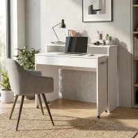 Κονσόλα - Γραφείο εργασίας Fellos Megapap χρώμα λευκό 100x40x91,8εκ. Κονσόλα - Γραφείο εργασίας Fellos Megapap χρώμα λευκό 100x40x91,8εκ.