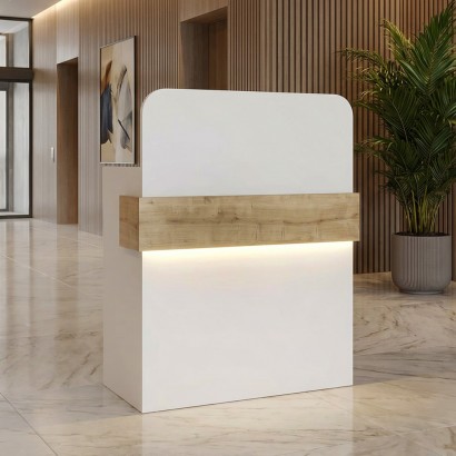 Γραφείο υποδοχής - reception Telmos Megapap με LED χρώμα λευκό - sapphire oak 90x43,6x119,2εκ. Γραφείο υποδοχής - reception Telmos Megapap με LED χρώμα λευκό - sapphire oak 90x43,6x119,2εκ.