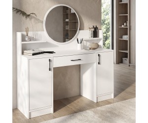 Τουαλέτα με καθρέπτη Talos Megapap χρώμα λευκό 135x40x144,2εκ. Τουαλέτα με καθρέπτη Talos Megapap χρώμα λευκό 135x40x144,2εκ.