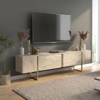 Έπιπλο τηλεόρασης Orontes Megapap χρώμα travertine - χρυσό 180x29,6x50εκ. Έπιπλο τηλεόρασης Orontes Megapap χρώμα travertine - χρυσό 180x29,6x50εκ.