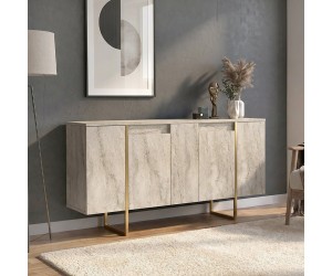 Μπουφές Orontes Megapap χρώμα travertine - χρυσό 160x35,2x80εκ. Μπουφές Orontes Megapap χρώμα travertine - χρυσό 160x35,2x80εκ.