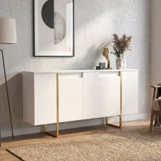 Μπουφές Orontes Megapap χρώμα λευκό - χρυσό 160x35,2x80εκ. Μπουφές Orontes Megapap χρώμα λευκό - χρυσό 160x35,2x80εκ.