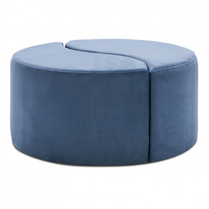 Σκαμπώ Alis Megapap βελούδινο χρώμα μπλε 80x80x40εκ.