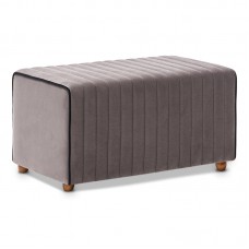 Σκαμπώ Mabel Megapap βελούδινο χρώμα γκρι 80x40x40εκ. Σκαμπώ Mabel Megapap βελούδινο χρώμα γκρι 80x40x40εκ.