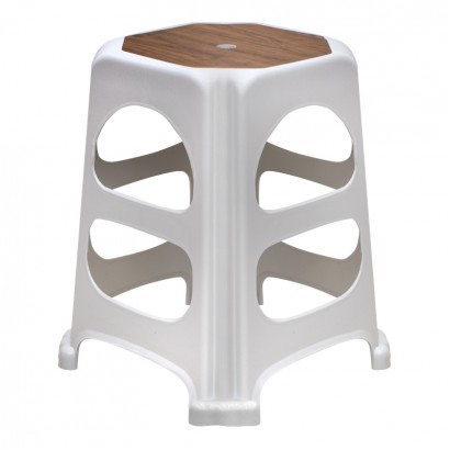 Σκαμπώ πολυπροπυλενίου στοιβαζόμενο Desia Megapap χρώμα λευκό 37x37x45εκ.