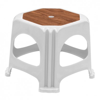 Σκαμπώ πολυπροπυλενίου στοιβαζόμενο Desia Megapap χρώμα λευκό 35x35x32εκ.