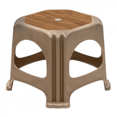 Σκαμπώ πολυπροπυλενίου στοιβαζόμενο Desia Megapap χρώμα μπεζ 35x35x32εκ.