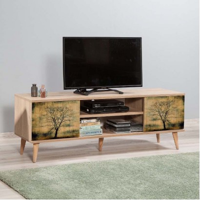 Έπιπλο τηλεόρασης Soho Megapap χρώμα sonoma 140x40x50 εκ.