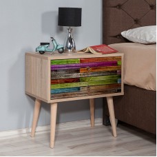 Κομοδίνο Soho Megapap χρώμα sonoma 60x40x61εκ. Κομοδίνο Soho Megapap χρώμα sonoma 60x40x61εκ.