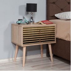 Κομοδίνο Soho Megapap χρώμα sonoma 60x40x61εκ. Κομοδίνο Soho Megapap χρώμα sonoma 60x40x61εκ.