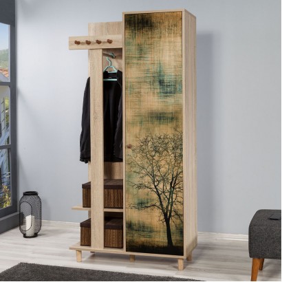 Έπιπλο εισόδου Soho Megapap χρώμα sonoma 90x36x194εκ.