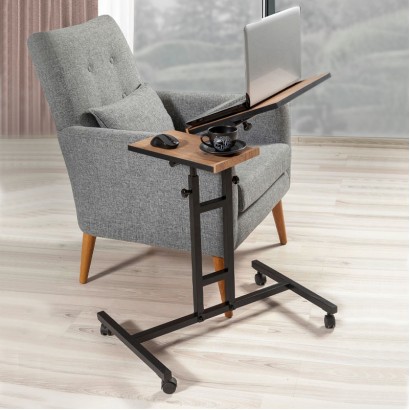 Τραπεζάκι βοηθητικό - laptop Frenk Megapap πολυμορφικό χρώμα atlantic pine 67x45,5x62/87εκ.