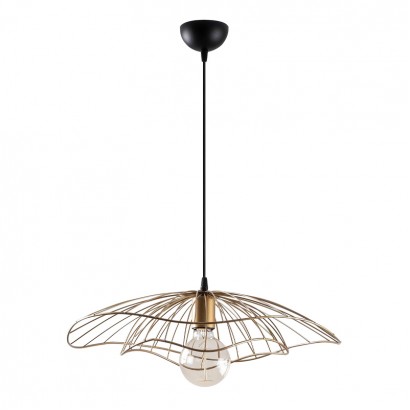 Φωτιστικό οροφής Yildo Megapap E27 μεταλλικό μονόφωτο χρώμα χρυσό vintage Φ50x111εκ.