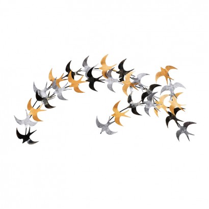 Διακοσμητικό τοίχου Birds Megapap μεταλλικό χρώμα μαύρο - bronze - ασημί 137x62εκ. Διακοσμητικό τοίχου Birds Megapap μεταλλικό χρώμα μαύρο - bronze - ασημί 137x62εκ.