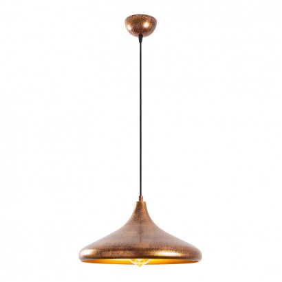 Φωτιστικό οροφής Barek Megapap E27 μεταλλικό μονόφωτο χρώμα bronze Φ34x119εκ.