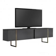 Έπιπλο τηλεόρασης Luxe Megapap χρώμα ανθρακί - χρυσό 180x30x50εκ.
