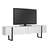 Έπιπλο τηλεόρασης Luxe Megapap χρώμα λευκό - μαύρο 180x30x50εκ. Έπιπλο τηλεόρασης Luxe Megapap χρώμα λευκό - μαύρο 180x30x50εκ.