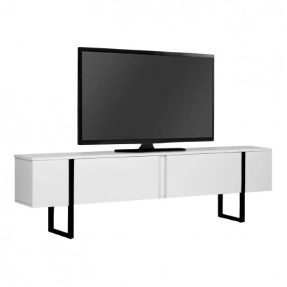 Έπιπλο τηλεόρασης Luxe Megapap χρώμα λευκό - μαύρο 180x30x50εκ.