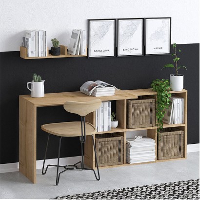 Γραφείο εργασίας Blake Megapap χρώμα φυσικό οξιάς 145x45x74εκ.