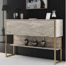 Μπουφές Luxe Megapap χρώμα travertine - χρυσό 120x30x80εκ.