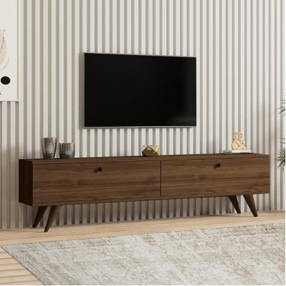 Έπιπλο τηλεόρασης Paris Megapap χρώμα καρυδί 160x25x35εκ. Έπιπλο τηλεόρασης Paris Megapap χρώμα καρυδί 160x25x35εκ.