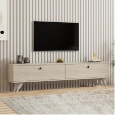 Έπιπλο τηλεόρασης Paris Megapap χρώμα travertine 160x25x35εκ. Έπιπλο τηλεόρασης Paris Megapap χρώμα travertine 160x25x35εκ.