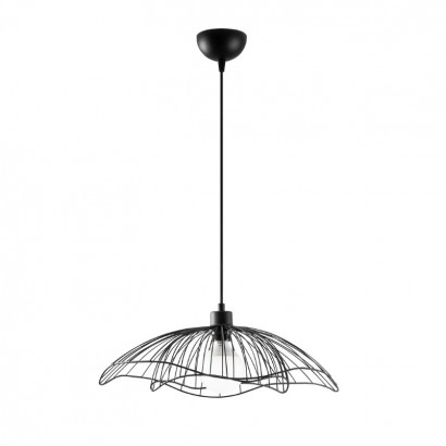 Φωτιστικό οροφής Farac Megapap E27 μεταλλικό μονόφωτο χρώμα μαύρο Ø50x31/111εκ.