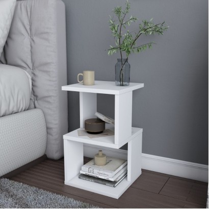 Κομοδίνο Carter Megapap χρώμα λευκό 29,6x29,6x49,4εκ.