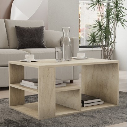 Τραπεζάκι σαλονιού Rodom Megapap χρώμα travertine 80x50x40εκ. Τραπεζάκι σαλονιού Rodom Megapap χρώμα travertine 80x50x40εκ.
