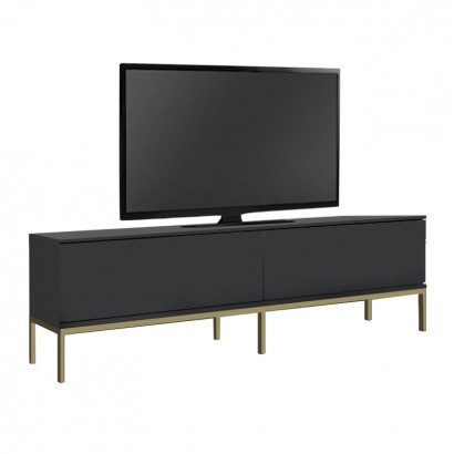 Έπιπλο τηλεόρασης Lord Megapap χρώμα μαύρο - χρυσό 180x30x47εκ. Έπιπλο τηλεόρασης Lord Megapap χρώμα μαύρο - χρυσό 180x30x47εκ.